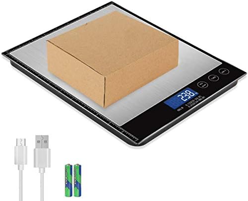 Amiloe Digital Postal Scale, 66lbs/0.1oz Shipping Scale, Letter Scale, Large Scale with Stainless Steel, 2 AAA Batteries Include