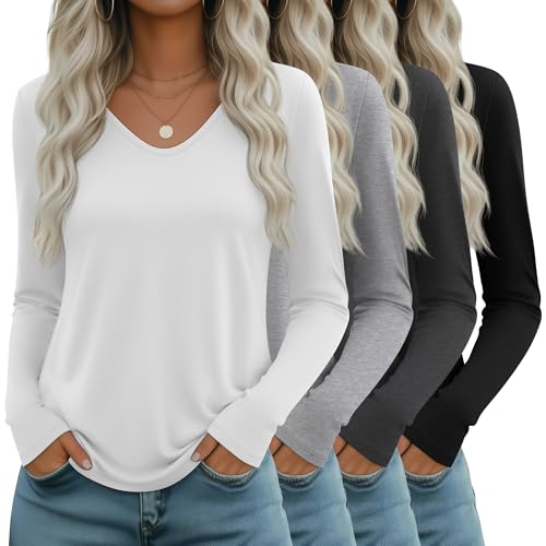 T-shirts manches longues col en V femme coupe ample Neer pour ne plus manquer de basiques confort