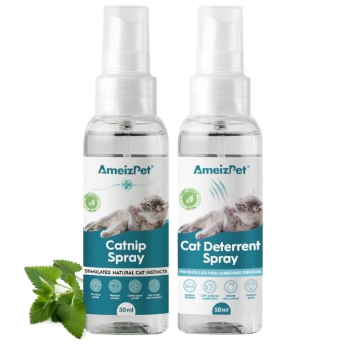 AmeizPet Spray Repelente para Gatos y Spray Hierba Gatera Bundle