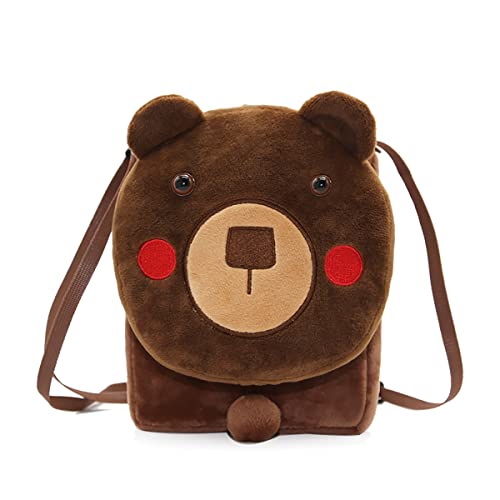 Animal children shoulder bag crossbody bag toy bag kindergarten cute coffee bear cartoon girl bag cell phone bag