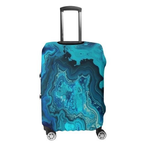 Carry on Luggage Cover Aqua Blue Turquoise Suitcase Covers for Luggages Tsa Approved Travel Luggage Sleeve Protector Elastic Suitcase Protector Anti-Scratch Washable Fits 19-30 Inch Case -XL4