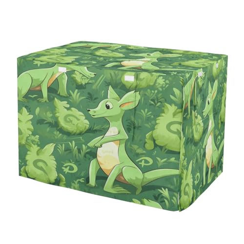 Housse de cage pour chien verte à motif kangourou imperméable