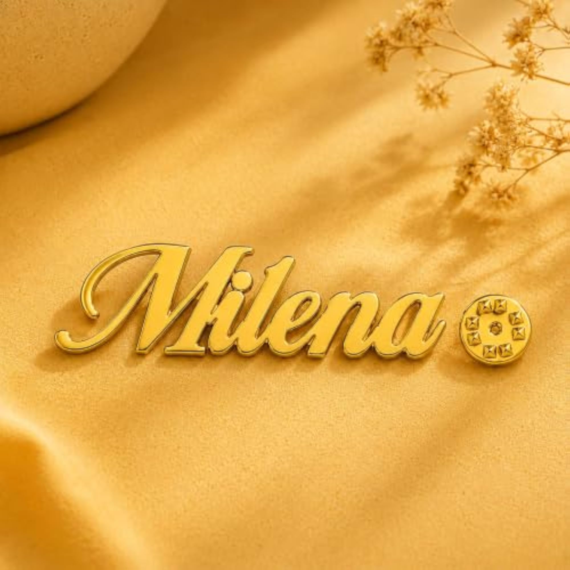 Customized Gold Plated Brass Name Lapel Pin, Personalized Brooch