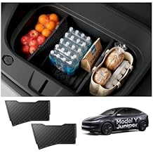 Front Trunk Divider for Tesla Model Y Juniper Premium/Performance 2025 2026 - Storage Organization Solution, Silicone Padded Snug Fit, Reduces Rattle Noise, Frunk Organizer Partition Set Pack of 2