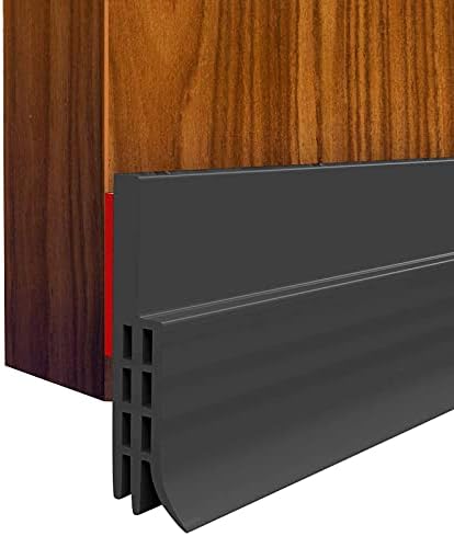 Suptikes 2 Pack Door Draft Stopper, Door Sweep for Exterior/Interior Doors, Under Door Seal Under Door Draft Blocker, Soundproof Door Bottom Weather Stripping, 2" W x 39" L, Black