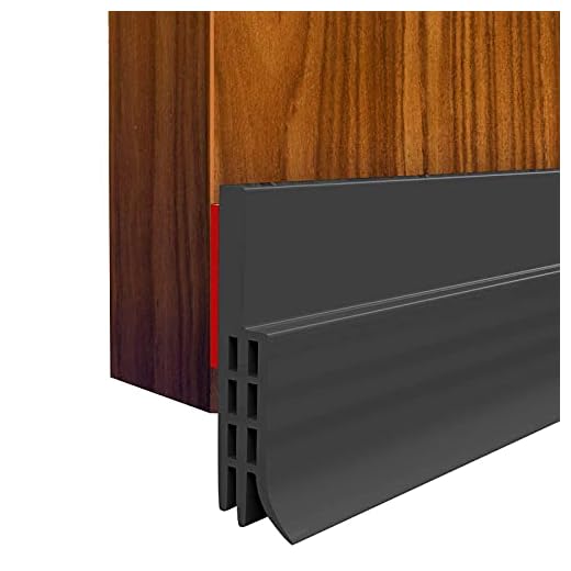 Suptikes 2 Pack Door Draft Stopper, Door Sweep for Exterior/Interior Doors, Under Door Seal Under Door Draft Blocker, Soundproof Door Bottom Weather Stripping, 2" W x 39" L, Black
