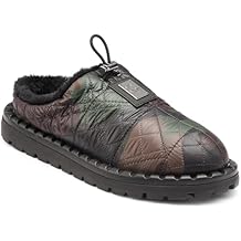 Karl Lagerfeld Mens Nylon Camo Front Logo Fur Lined Sandal