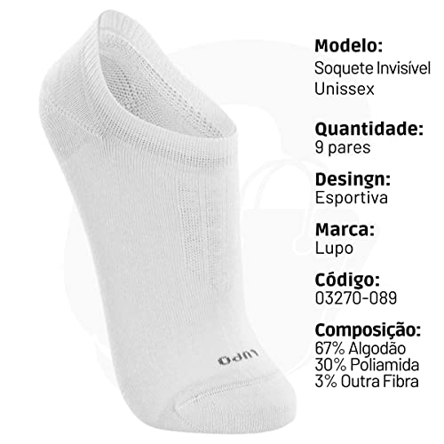 Kit Com 9 Pares De Meias Lupo Sport Soquete Invisível Original Ref. 3270