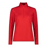 CMP Damen Funktionsshirt Skipullover Laufshirt Midlayer Half Zip Longsleeve, Farbe:Rot, Artikel:-C827 Grenadine, Größe:XL