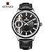 Produktbild FAPROL-REWARD Herrenuhr, Mechanische Stoppuhr Und Quarz-Armbanduhr, Stahlgehäuse 3ATM Waterproof Watches, Lederband RD63091M Black