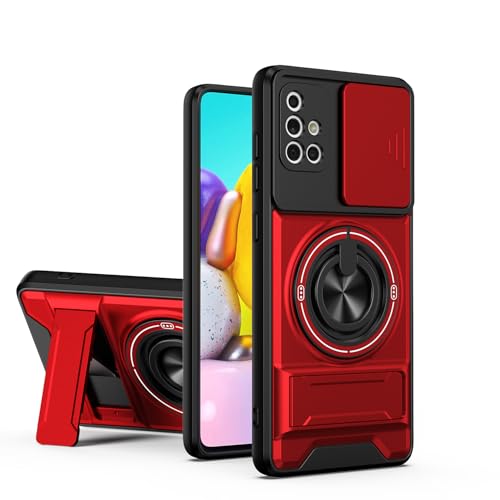 linsuyu Case Compatible with Samsung Galaxy A71 4G, Compatible with Samsung Galaxy A71 4G Magnetic Dual-Stand Phone Case Red