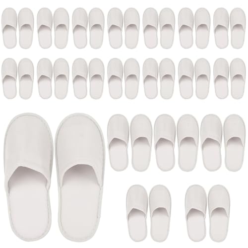 Preisvergleich Produktbild 20 Paar Hotel Hausschuhe, Hotelslipper, Frottee Slipper, Gästehausschuhe Set, 4mm Einweg Hausschuhe, Geschlossene Zehen, Frottierslipper Unisex für Hotel, Salon, Beauty Center, Wellness und Zuhause
