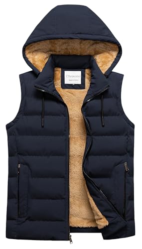 Chrisuno Men's Winter Vest Lightweight Warm Sleeveless Jacket