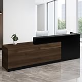 CCUKTFN Empfangstheke mit Schublade und offenen Ablagen, Moderne Rezeptionstheke 100–240 cm für Büro, Geschäft, Friseursalon, Studio oder Empfangsbereich
