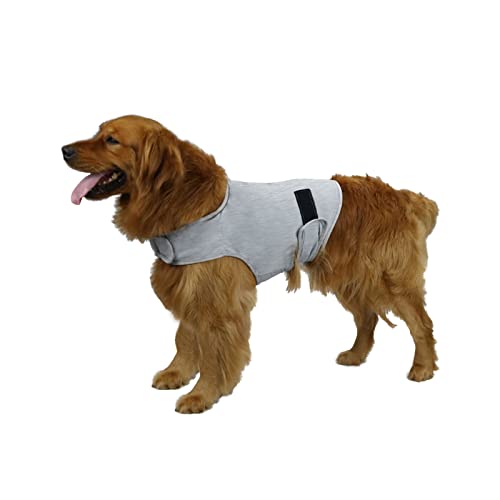 cattamao Comfort Dog Anxiety Relief Coat, Dog Anxiety Calming Vest Wrap for Thunderstorm,Travel,4th of July Fireworks,Vet Visits,Separation Anxiety Relief for Dogs (Large(Pack of 1), Light Gray)