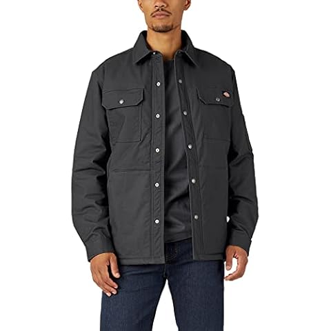 Dickies - Outerwear for Men, Flex Duck Shirt Jacket, Water Repelling Technology, Black, S Cover