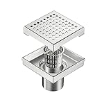 Neodrain 4-Inch Square Shower Drain with Removable Quadrato Pattern Grate, Brushed 304 Stainless Steel Square Drain for Bathroom with Hair Strainer,CUPC Certified