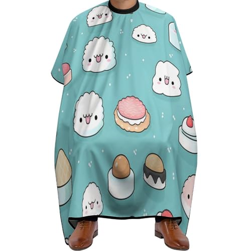 Cute Sushi Hair Cutting Cape for Men Women Waterproof Barber Cape Adjustable Salon Haircut Capes