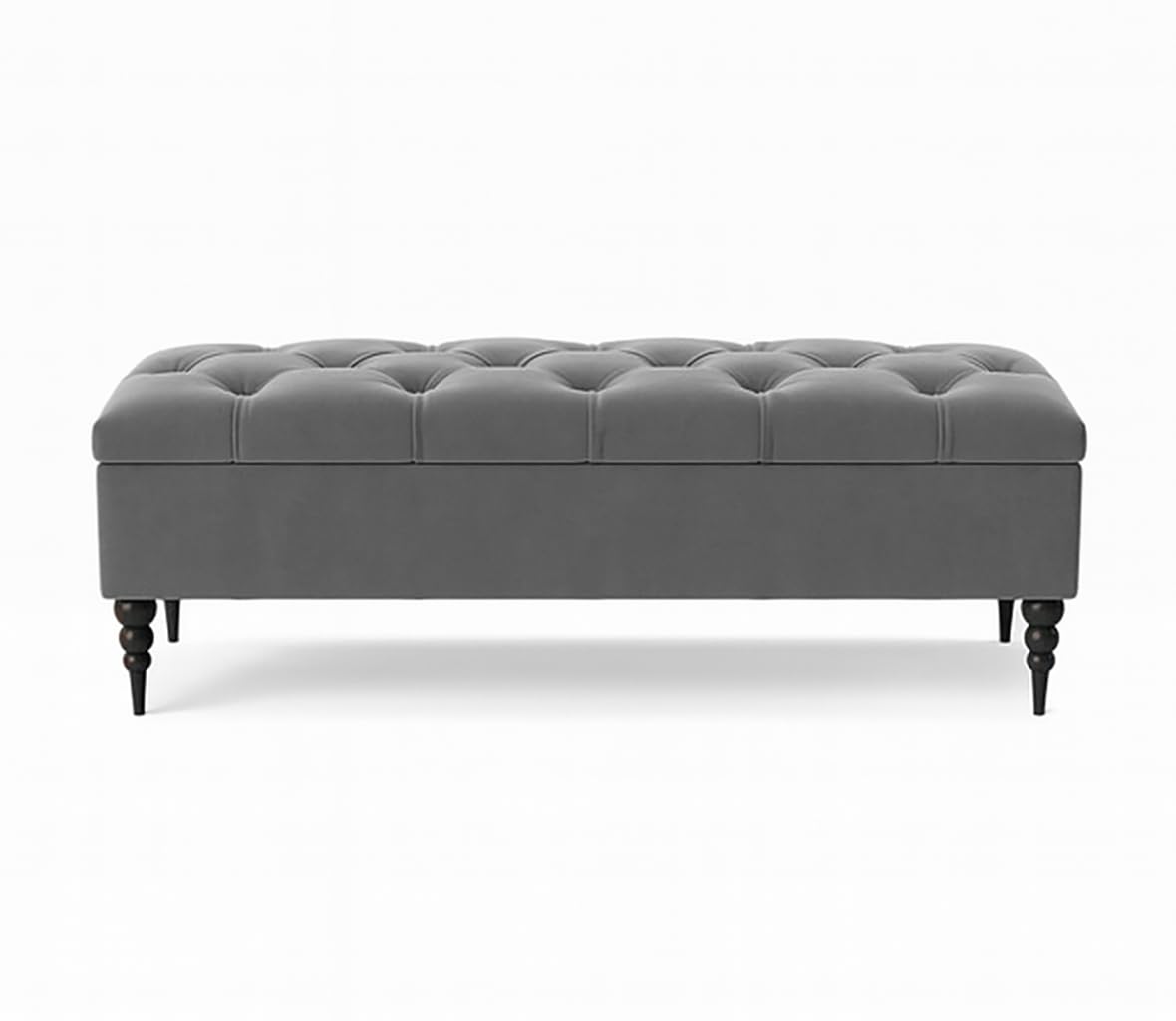 Chesterfield Ottoman Storage Bench with Legs, End of Bed Blanket Box with Hidden Storage & Hinged Lid, Upholstered Ottoman Storage Box, Hallway Shoe Storage Ottoman, Living Room Padded Entryway Seat โ image 1