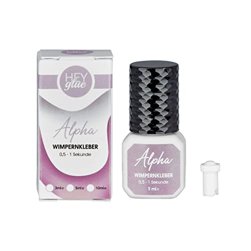 HEYglue Alpha | Wimpernkleber | Eyelash Extension Glue | Wimpernverlängerung Kleber | Extra starker Halt | 0,5-1 Sekunde | 5ml Cover
