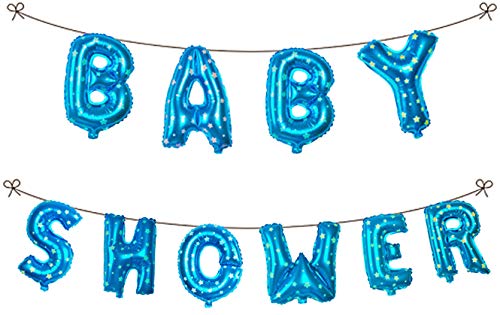 Image of AMFIN Baby Shower Letter Foil Balloons /Baby Shower Decoration Material - Blue, 1 Piece