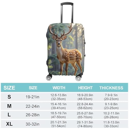 Sika Deer Luggage Cover, Elastic Luggage Protector Fits 19-32in Suitcases, Washable & Anti-Scratch Suitcase Cover for Men Women L2