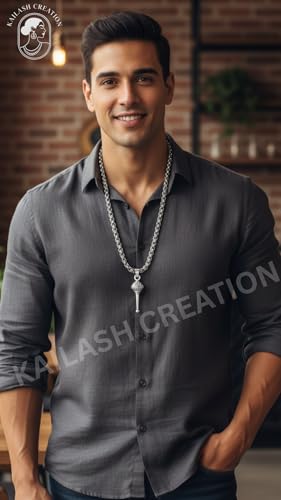 Image of Unisex Stainless Steel Silver Hanuman Ji Pendant Necklace - Lord Mahabali, Meditation Pose, Gada Design, Bajrang Bali, Veer Hanuman & Devotional Face Locket with 24 Inch Chain for Men & Women