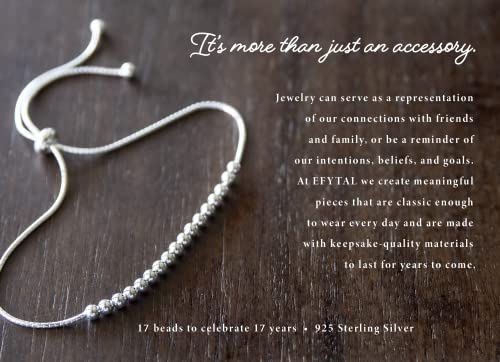 EFYTAL 17th Birthday Bracelet, 925 Sterling Silver Bead Bracelet, 17 Year Old Gift Ideas, Birthday Gifts for 17 Year Old, Regalos para una jovencita de diecisiete años2