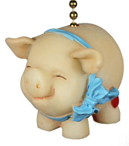 Clementine Designs Whimsical Pig Piggy Piggie Kitchen Ceiling Fan Light Pull