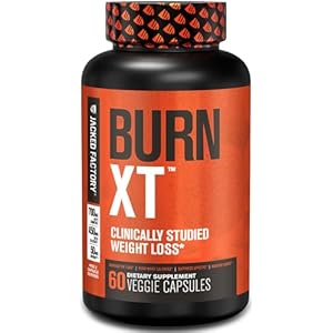 Jacked Factory Burn-XT Clinically Studied Fat Burner & Weight Loss Supplement – Appetite Suppressant & Energy Booster – with Acetyl L-Carnitine, Green Tea Extract and More – 60 Natural Diet Pills