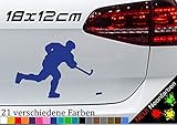 Eishockeyspieler mit Puck Aufkleber Sticker Vinyl Schlittschuh ice DEL 18x12cm in 21 Farben