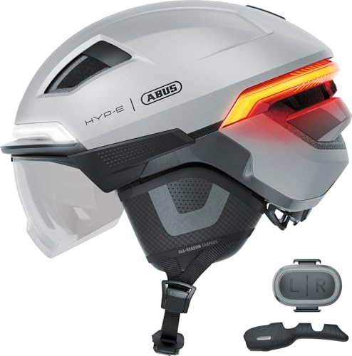 ABUS HYP-e Bl.Ace Casco de Bicicleta, Adultos Unisex, Leam Silver, L (57/61 cm)