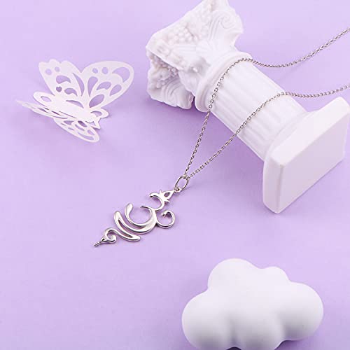DAOCHONG 925 Sterling Silver Jewelry Om Breathe Symbol Necklace for Women Gifts4