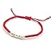 CRUZONE Stylish Dainty Red String Bracelet with Cultured Freshwater Pearl for Women - Perfect Fashion Accessory