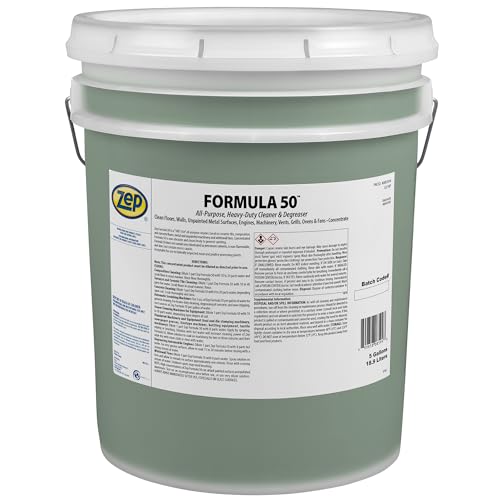 Zep Formula 50 Cleaner and Degreaser - 5 Gallon (1 Unit) 85935 - All-Purpose, Heavy-Duty, Use on Floors, Walls, Unpainted Metal Surfaces, Engines, Grills, Ovens and Fans