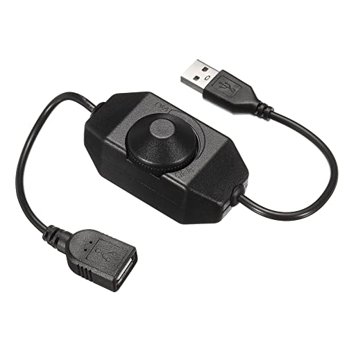 Meccanixity Led Strip Dimmer Switch 5V Dc Usb Female To Male Extension Cord With Rotary Switch Controller For Led Strips Lights, Black #TOP22