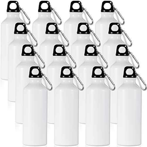 Gandeer 16 Pcs Aluminum Water Bottles Bulk, 17 oz Leak Proof, White