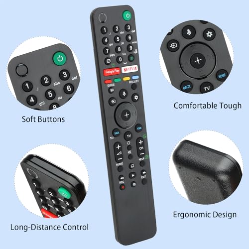 Voice Remote Control RMF-TX500E Compatible with Sony 4K HD TV KD-55AG9 KD-65AG9 KD-77AG9 KD-85ZG9 KD-75XH92 KD-85XH90 KD-49XH9505 KD-55XH9077 Replacement Controller with Google Play NETFLIX LIX - Image 3