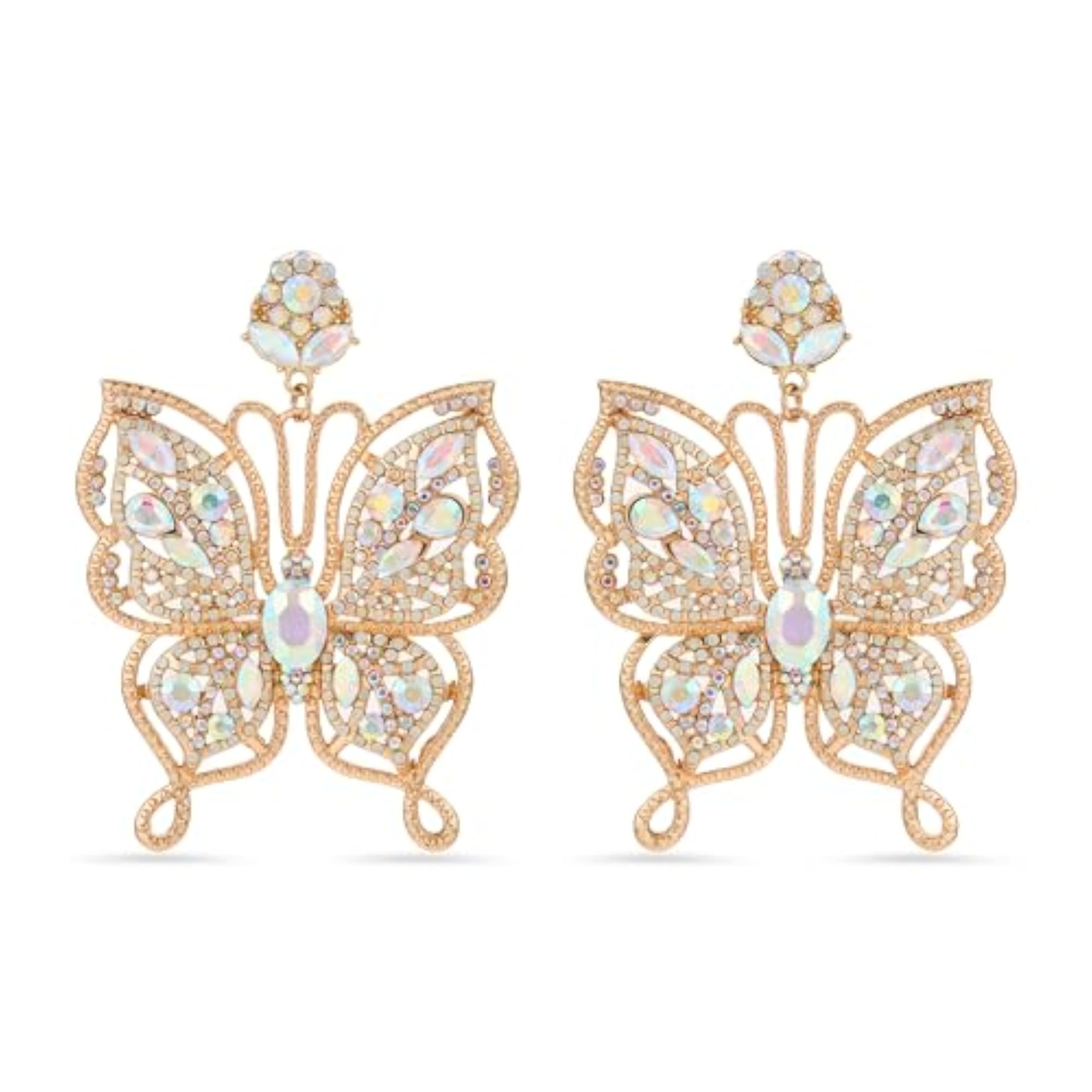 Women's 18K Gold-Plated AD & Zirconia Studded Dangle Earrings