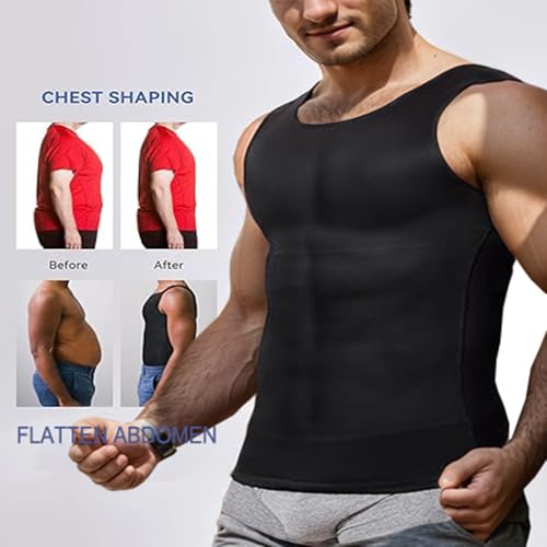 Mens Slimming Body Shaper Vest Chest Compression Shirt Workout Tank Tops Abs Abdomen Undershirts Tummy Control3