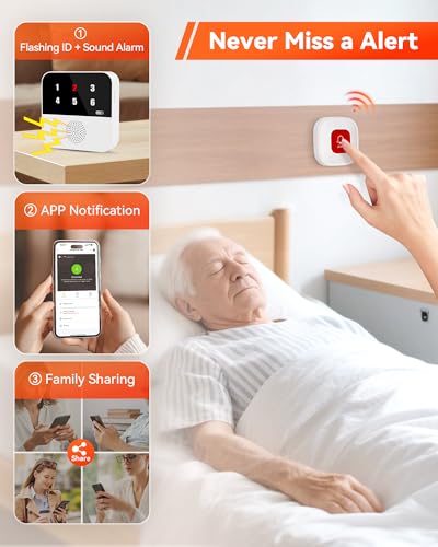 image for PILSAMAS PILSAMSA WiFi Caregiver Pager Wireless Call Button with Flash