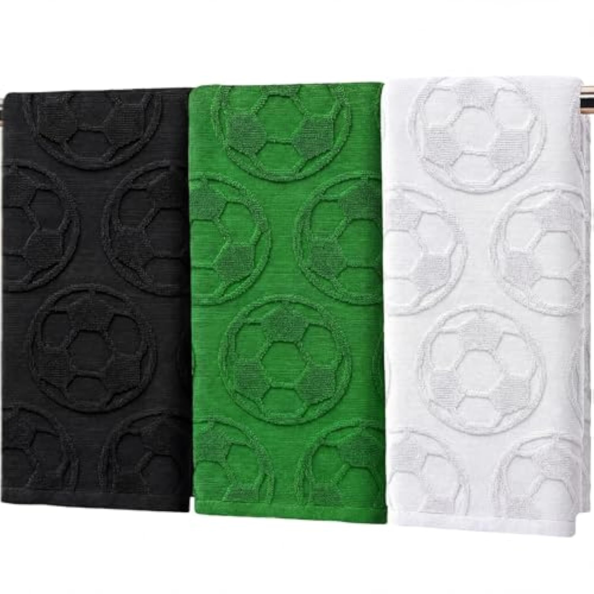 3 Pack Soccer Hand Towels, 100% Cotton