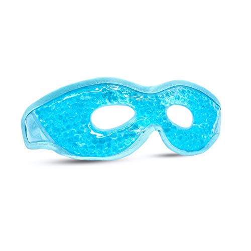 Gel Beads Eye Mask with Eye Holes, Hot Cold Therapy Cooling Eye Mask Reduce Puffy Dark Circles Migraines Headaches Stress Relief (Gel Eye Mask(Blue))