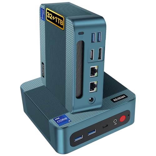 Reatan S8 Mini Gaming PC Intel Core I9 12900H 14C/20T 32GB DDR5 RAM 1TB SSD RJ45 LAN x2 ，4K Triple Display,Thunderbolt 4,Mini Desktop Gaming Computer Wi-Fi 6 /BT 5.2