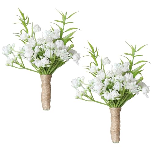 Xnferty 2 PCS Ramillete de Muñeca, 4.72 IN Ramillete de Muñeca de Regreso a Casa Flores Artificiales de Gypsophila Paniculata Ramillete de Flores Nupciales de Boda Ramillete de