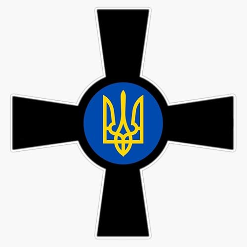 ATO Cross Tryzub Ukraine Volodymyr Zelensky - Adhesivo de vinilo para parachoques de 5 pulgadas