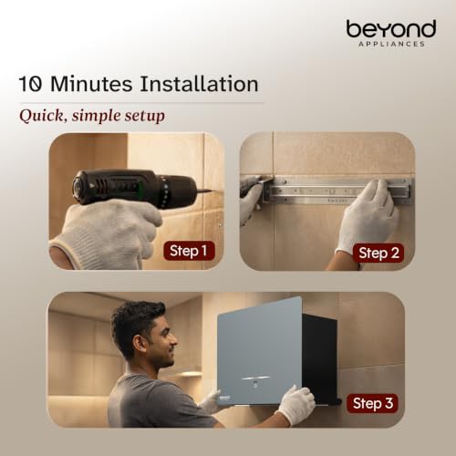 Image of Beyond Appliances Cube Pro Plug N Play BLDC Ductless Kitchen Chimney | 1500 CMH| Auto-Clean| 5-Stage Charcoal Activated Filter +4Yr Warranty| 3-way Suction| 15Yr Motor + 2Yr Warranty| 45dB| 60cm| Grey