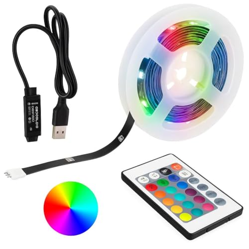 Fynolux Striscia LED 5 Metri Multicolore – Atmosfera Regolabile per Retro TV e Camera – Adesiva, Tagliabile, con Telecomando