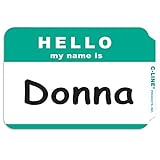 C-Line Pressure Sensitive Peel and Stick Badges, Hello My Name Is, Green, 3.5 x 2.25 Inches, 100 per...