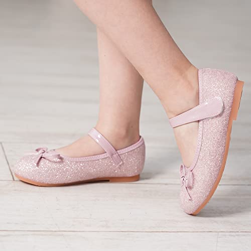 Guguyeah Glitter Sparkle Girls Ballerina Dress Shoes Little Girl Princess Wedding Party Mary Jane Ballet Flats For Toddler And Kids (Pink Us Size 12 Little Kid) #TOP4